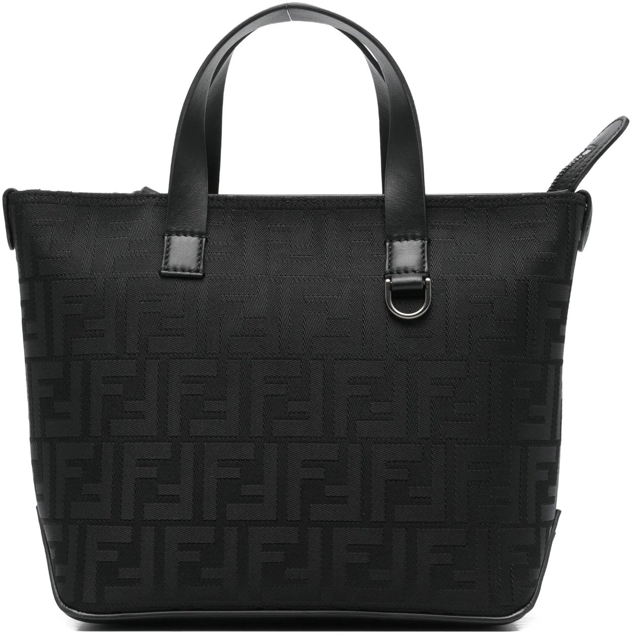 Fendi Grace Sm Nylon FF Embossed Tote Zwart