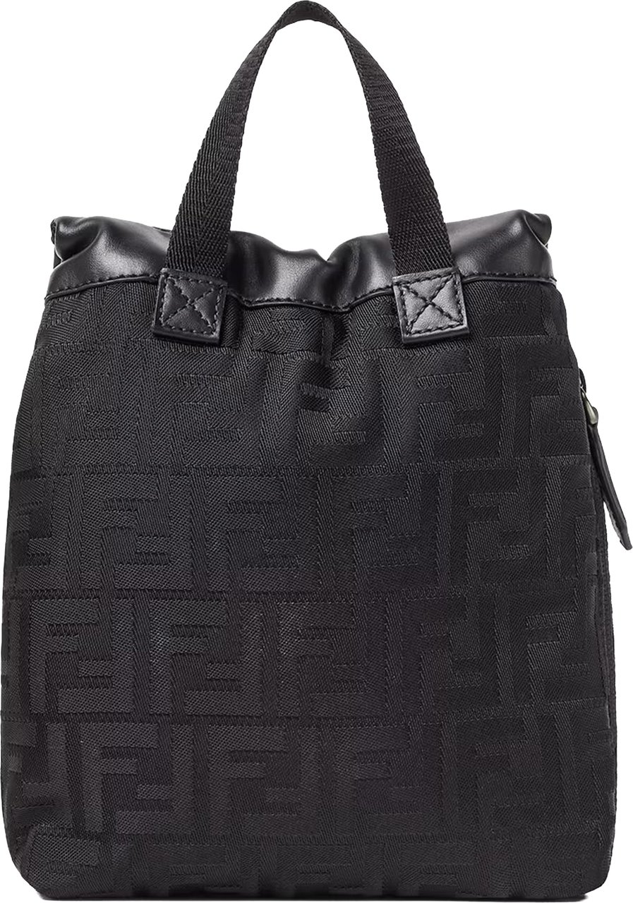 Fendi Baguette Cross Nylon FF Embossed Bag Zwart