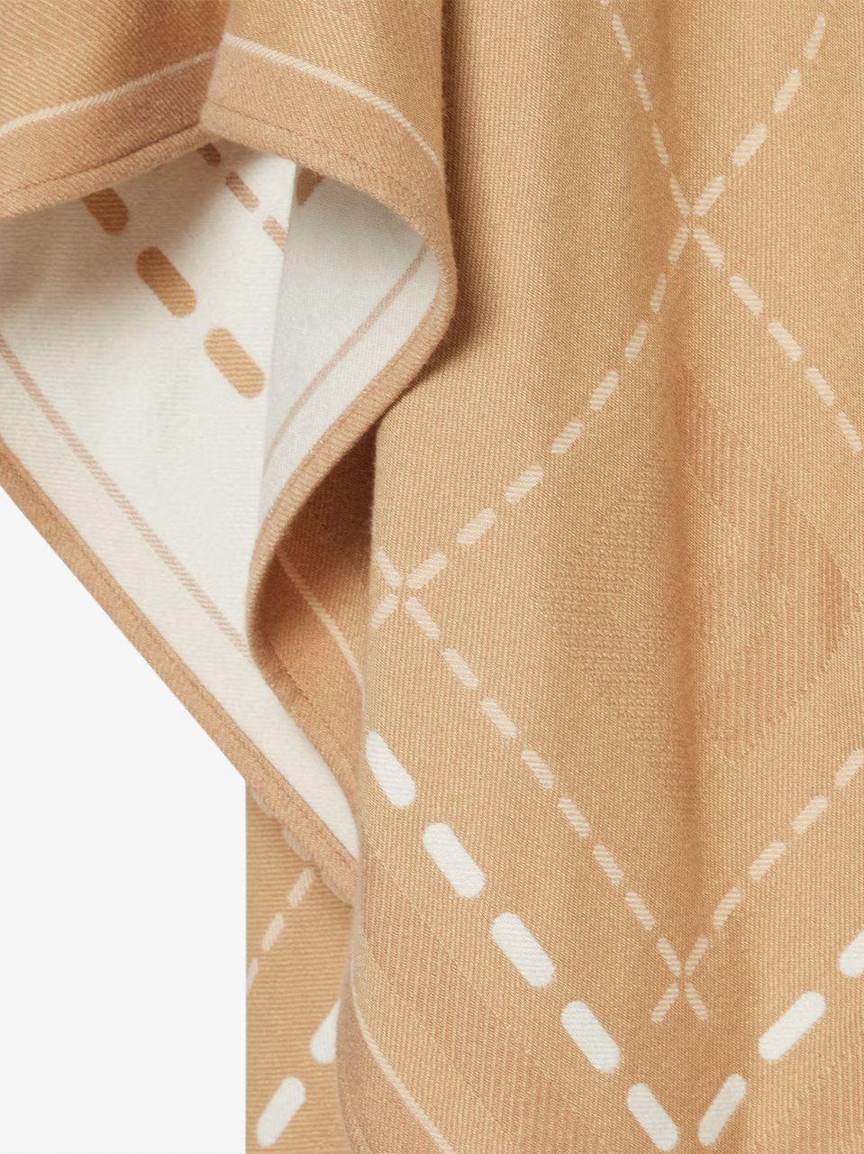Fendi Macro Check Se Reversible Tan Poncho Neutraal