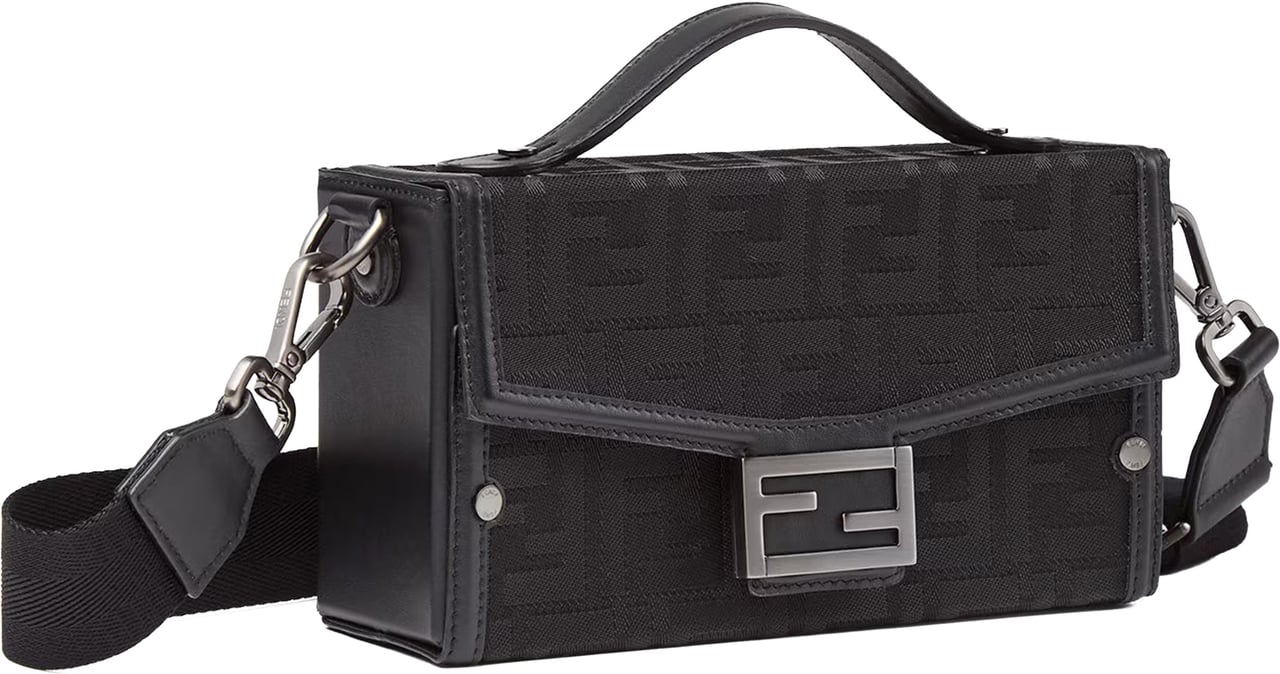 Fendi Baguette Soft T Nylon Jacquard Bag Zwart