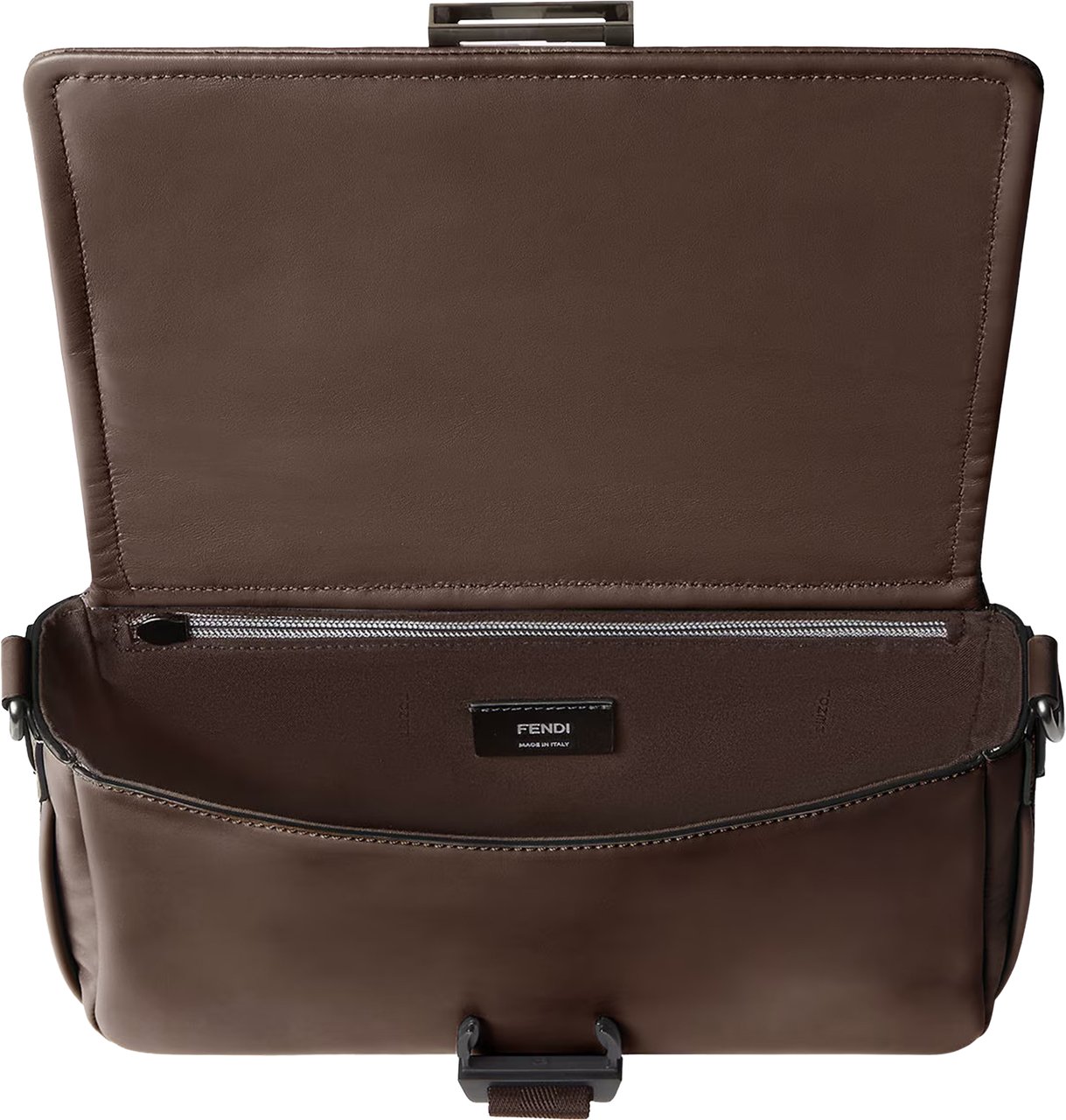 Fendi Flux Messenger B Vit.Mal Brown Leather Messenger Grijs