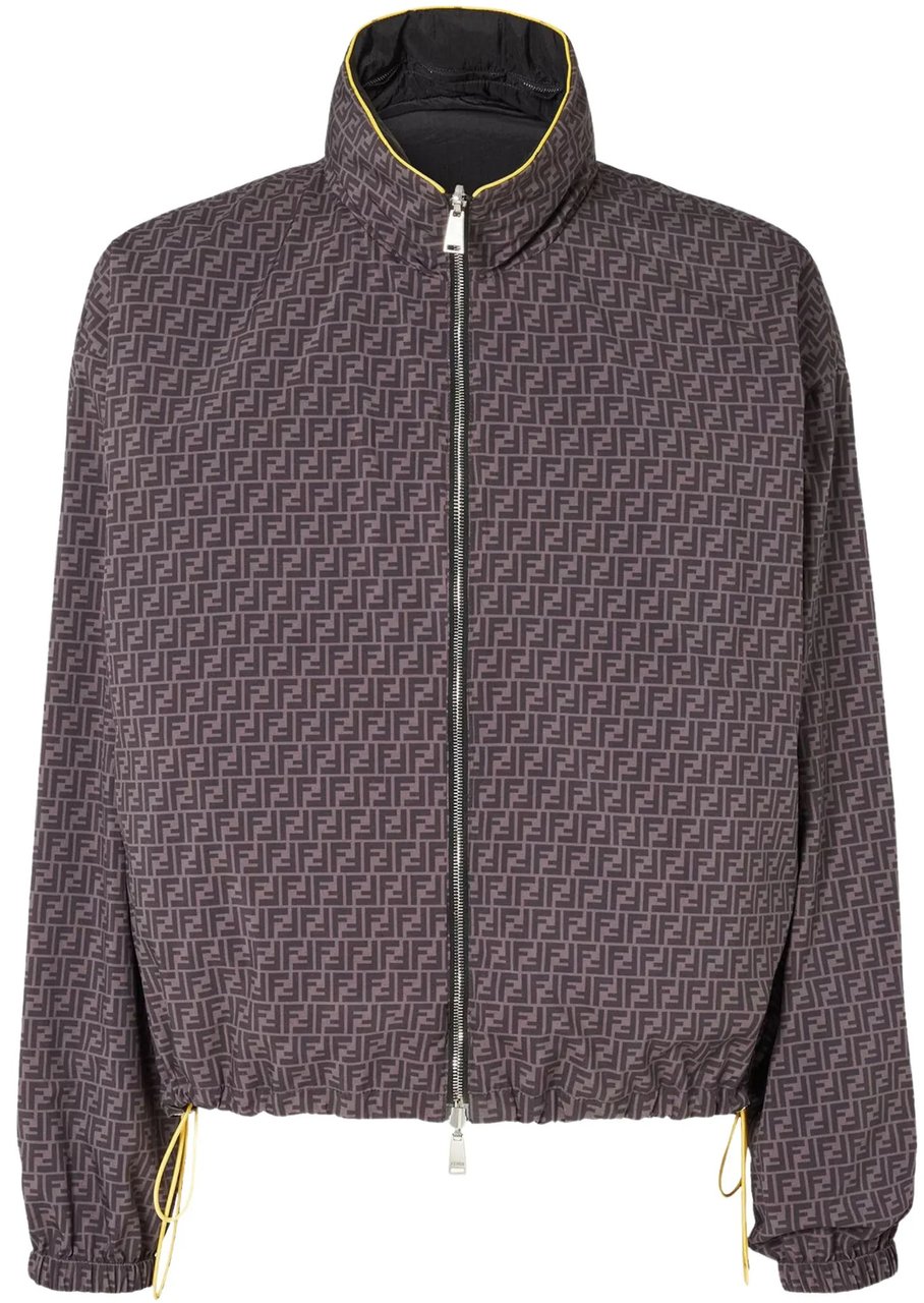 Fendi Kway Rev. Zucca Reversible Geometric Jacket Zwart