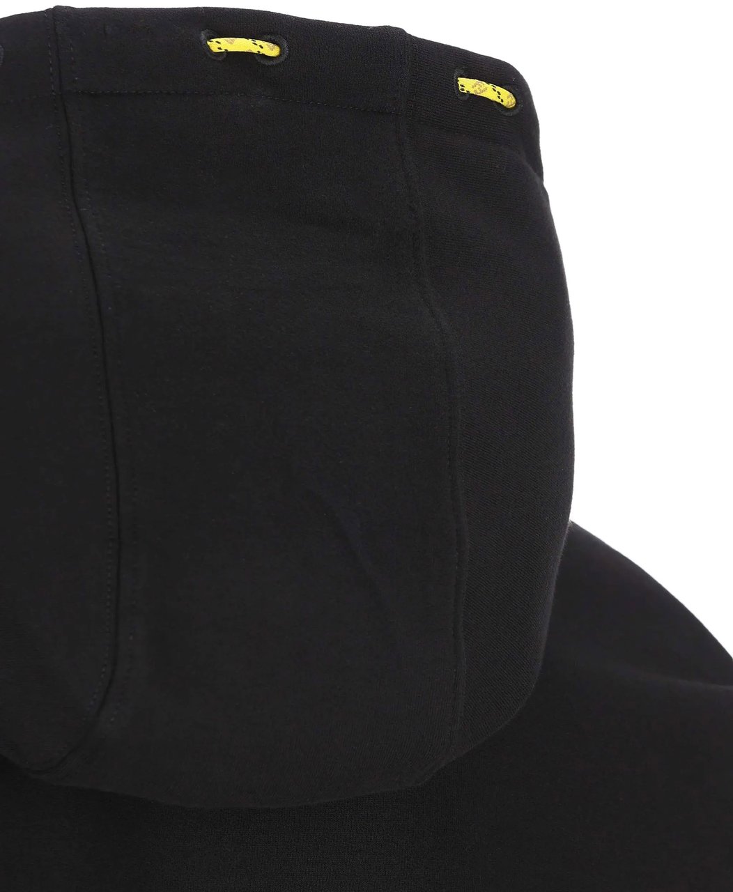 Fendi Ff Black Hoodie Yellow Drawstring Hoodies Zwart