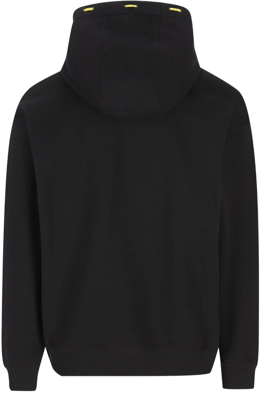 Fendi Ff Black Hoodie Yellow Drawstring Hoodies Zwart