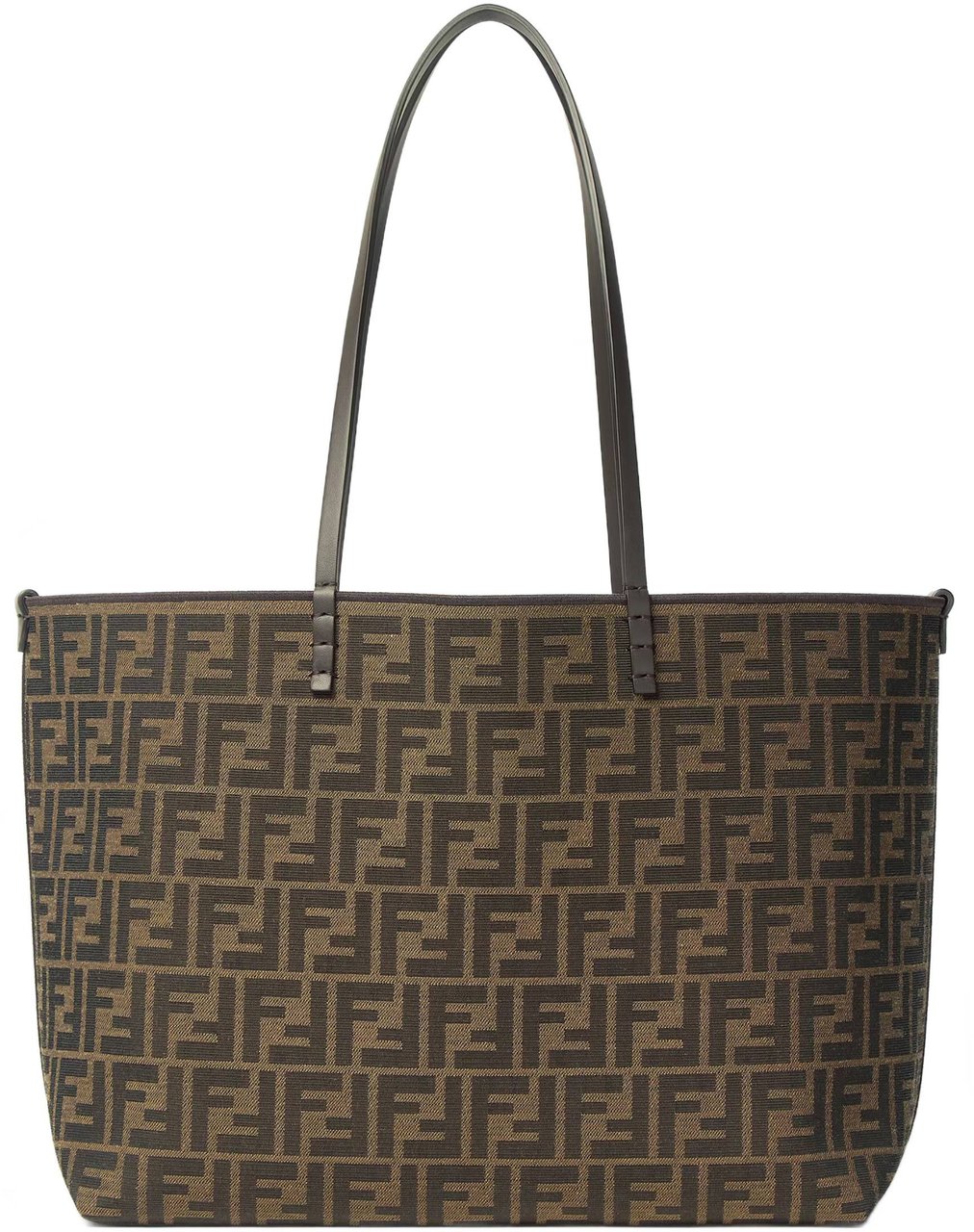 Fendi Monogram Tote Bag with Structured Form and Zip Pocket Bruin