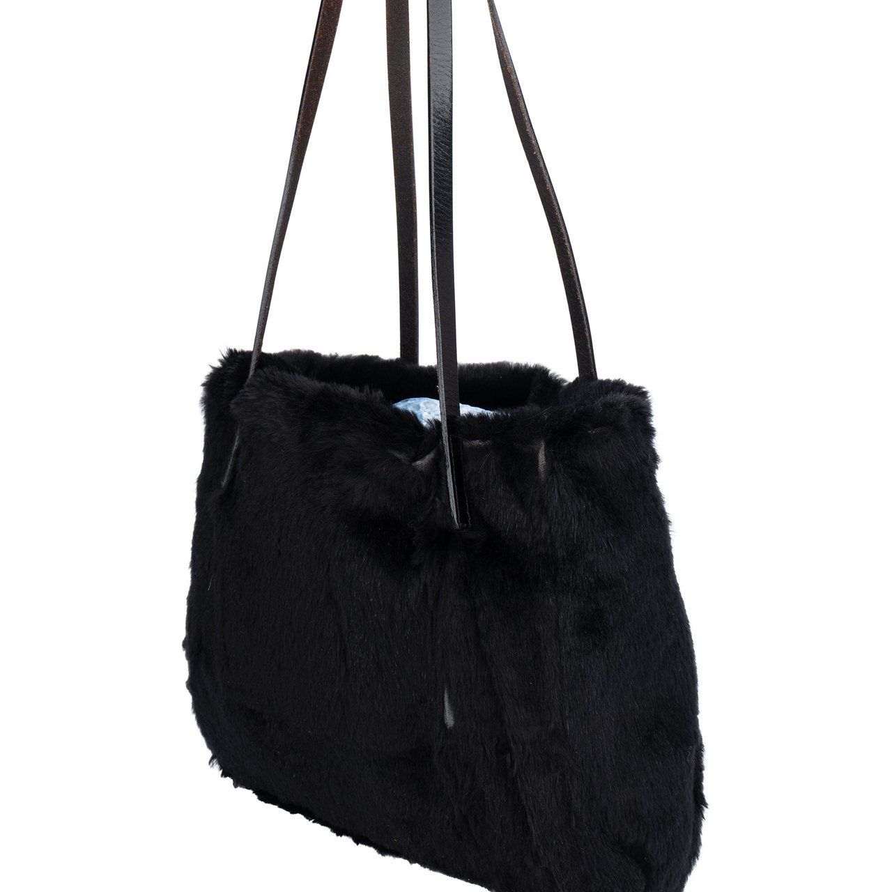 Fendi Fendi FF Buckle Black Fur Shoulder Bag Divers