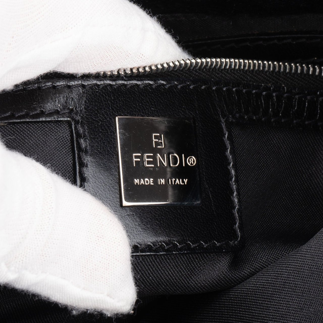 Fendi Fendi FF Buckle Black Fur Shoulder Bag Divers