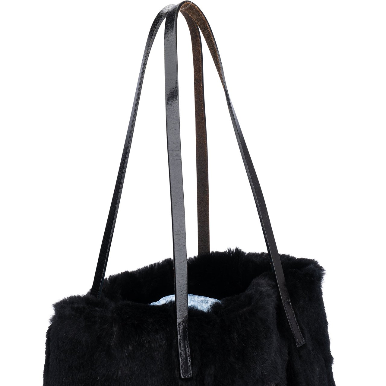 Fendi Fendi FF Buckle Black Fur Shoulder Bag Divers