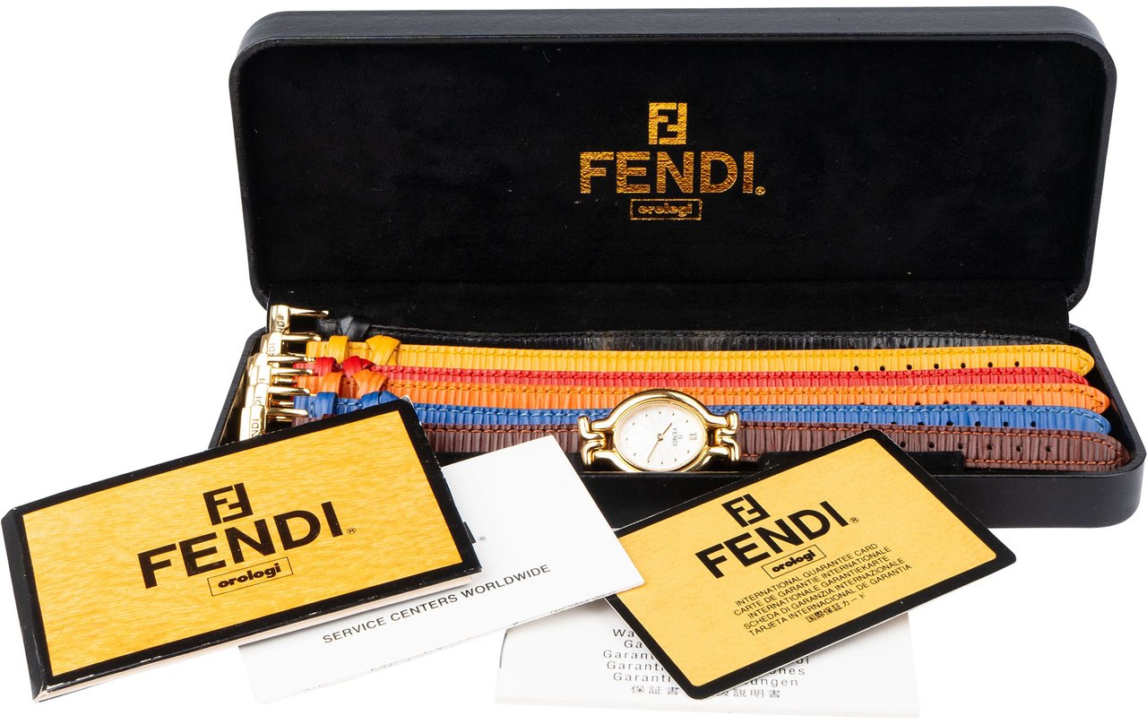 Fendi Fendi Gold Tone Chameleon 640L Women Watch Oranje