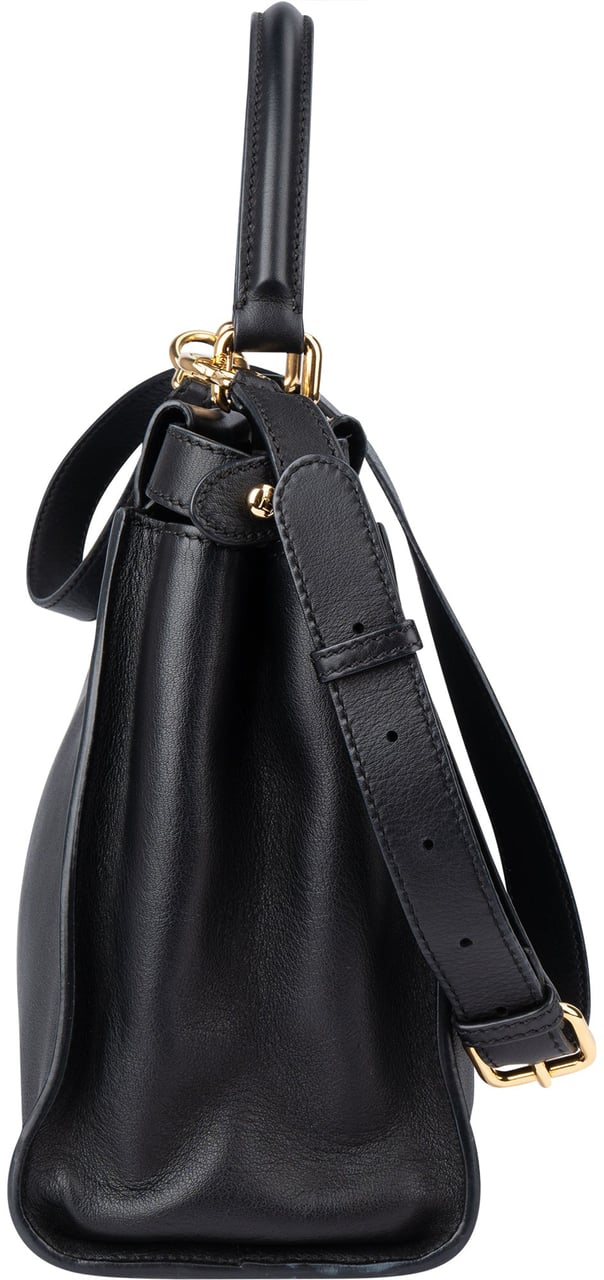 Fendi Fendi Black Leather Peekaboo Handbag Zwart
