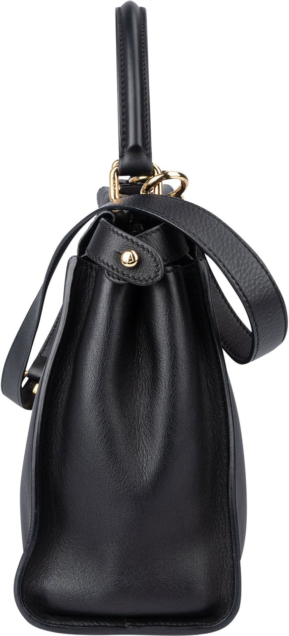 Fendi Fendi Black Leather Peekaboo Handbag Zwart