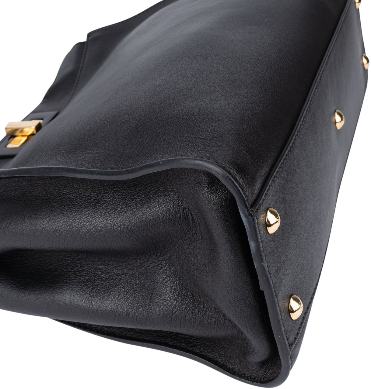 Fendi Fendi Black Leather Peekaboo Handbag Zwart