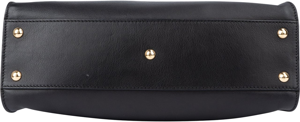 Fendi Fendi Black Leather Peekaboo Handbag Zwart