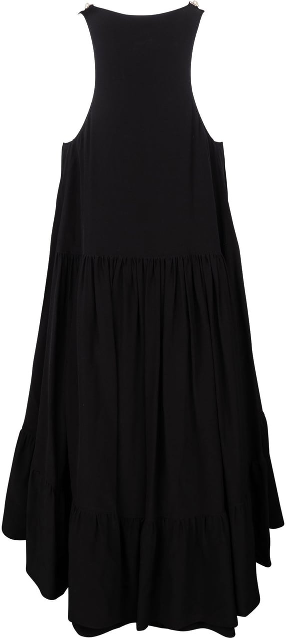 Fendi Fendi Black Silk Pearl Dress (IT38 / FR34) Zwart