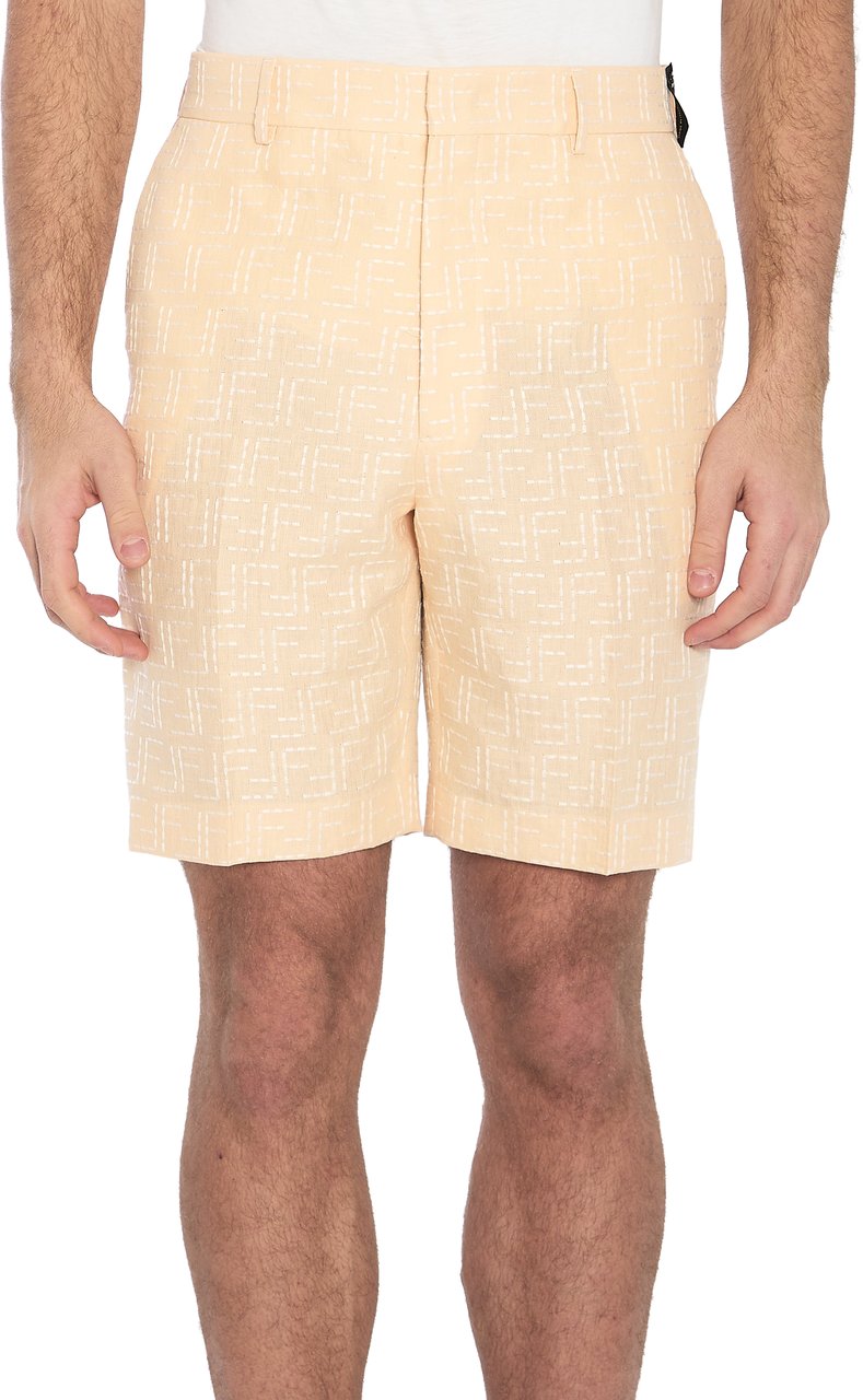Fendi FF jacquard bermuda shorts Geel