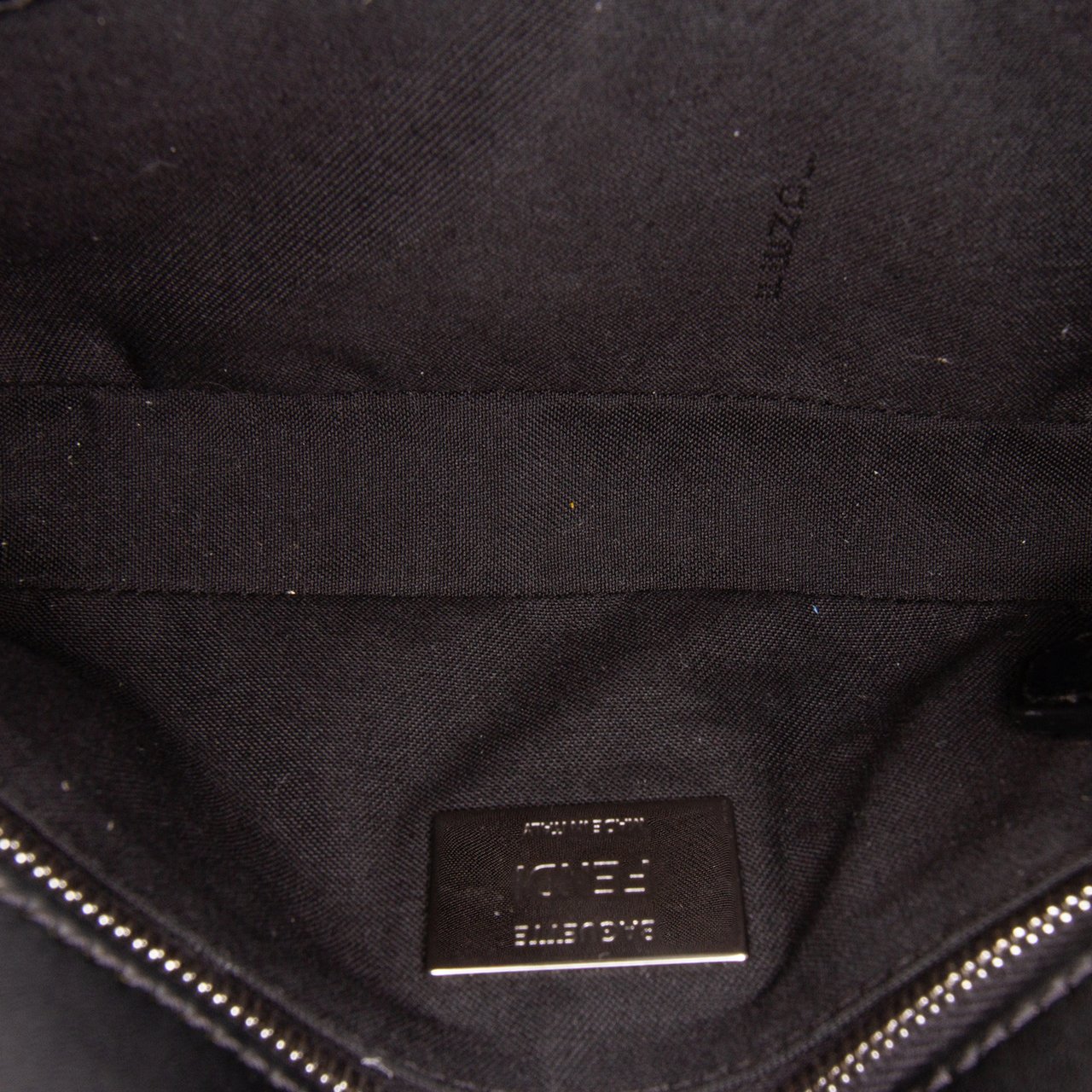 Fendi Zucca Coated Canvas FF 1974 Diagonal Convertible Baguette Satchel Zwart