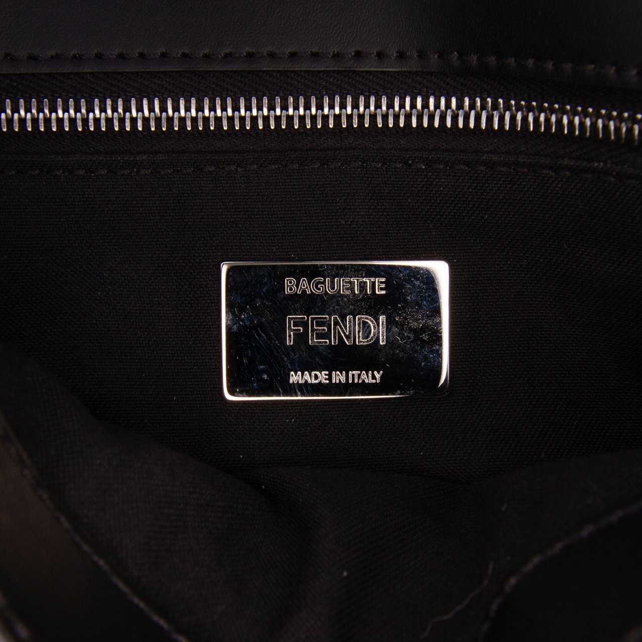 Fendi Zucca Coated Canvas FF 1974 Diagonal Convertible Baguette Satchel Zwart