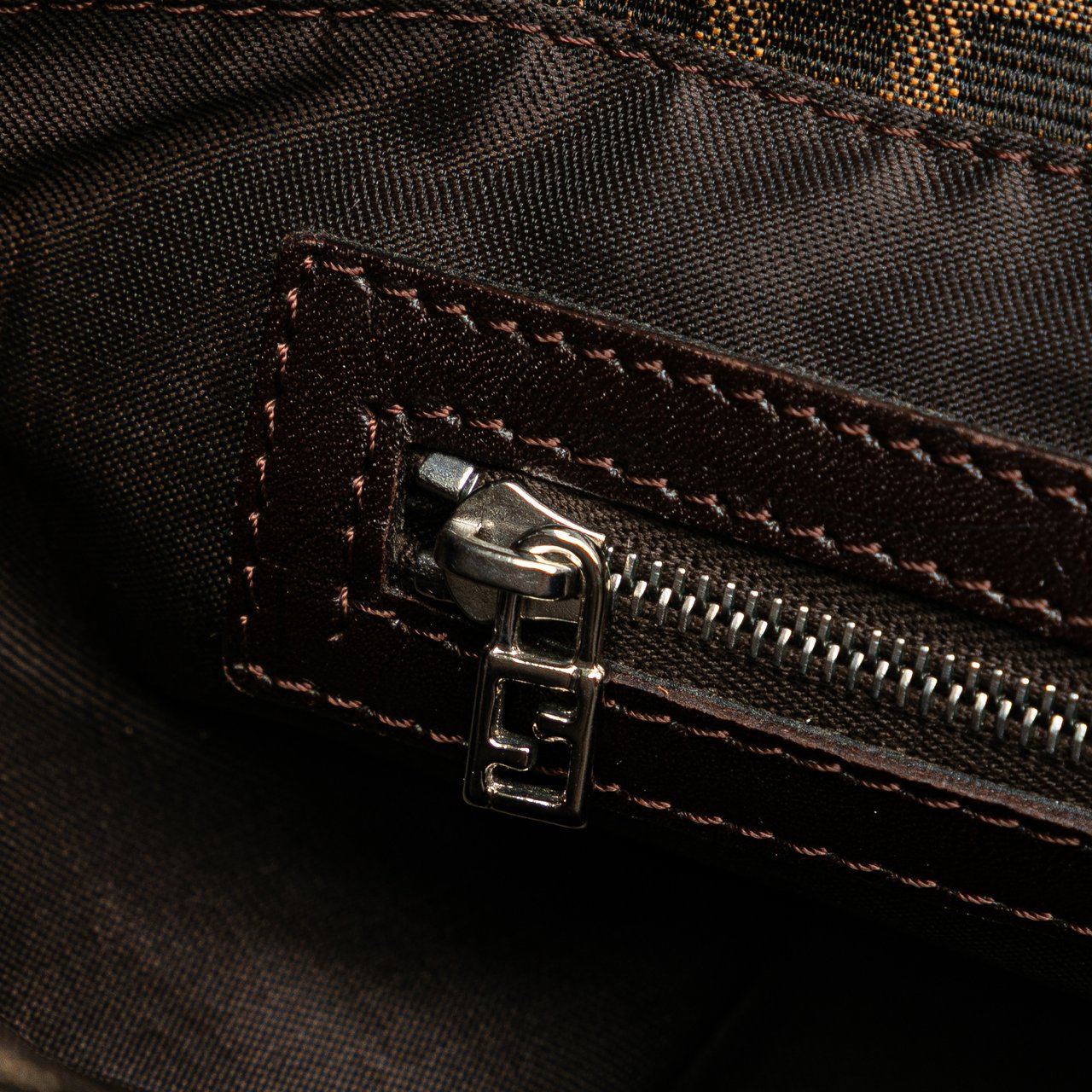 Fendi Small Zucca Canvas Twins Tote Bruin