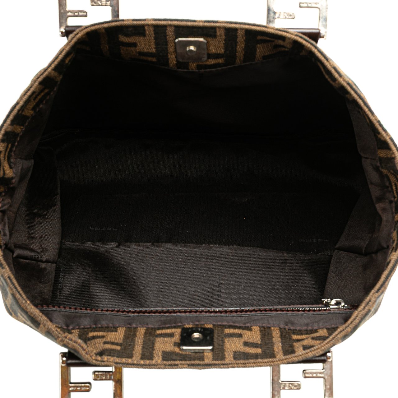 Fendi Small Zucca Canvas Twins Tote Bruin