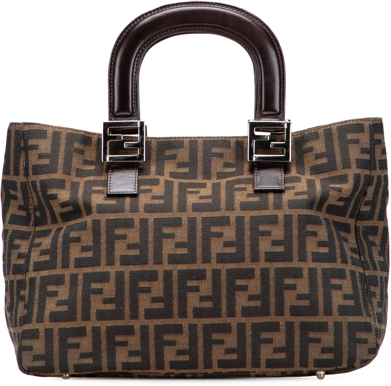 Fendi Small Zucca Canvas Twins Tote Bruin