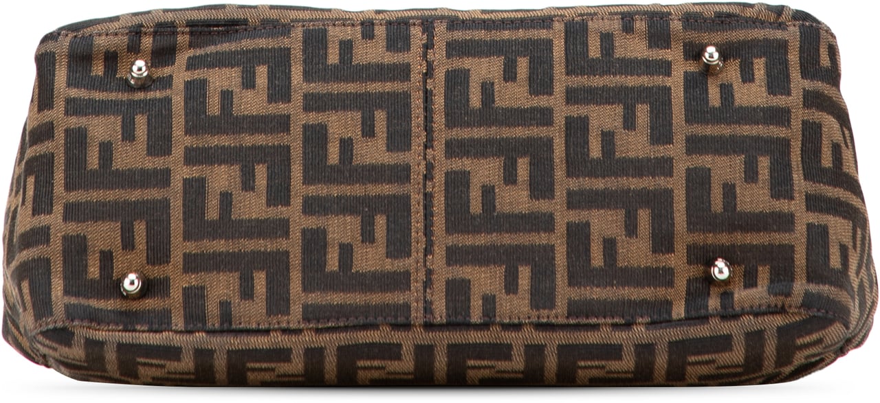 Fendi Small Zucca Canvas Twins Tote Bruin