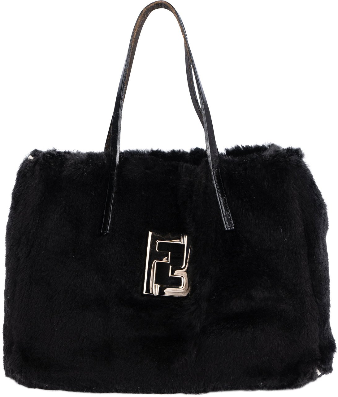 Fendi Fendi FF Black Fur Handbag Divers