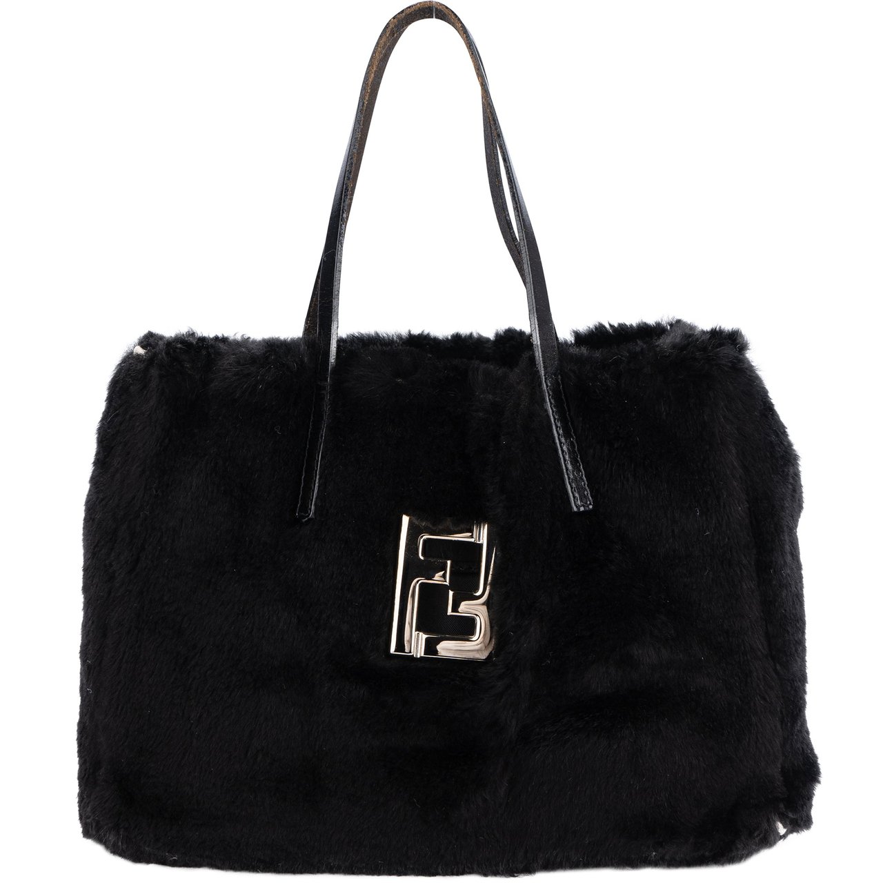 Fendi Fendi FF Black Fur Handbag Divers