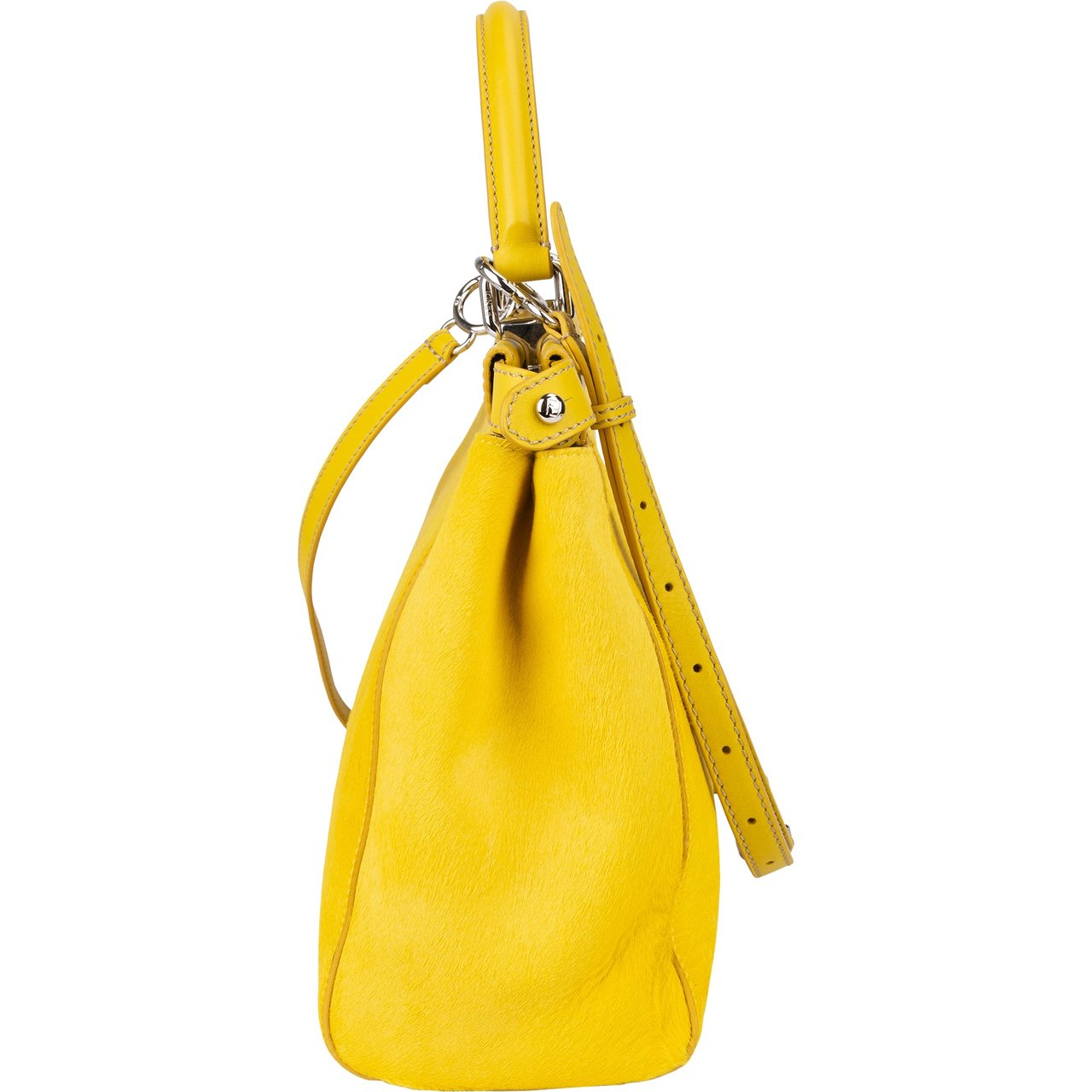 Fendi Fendi Yellow Pony Hair Peekaboo Handbag Geel