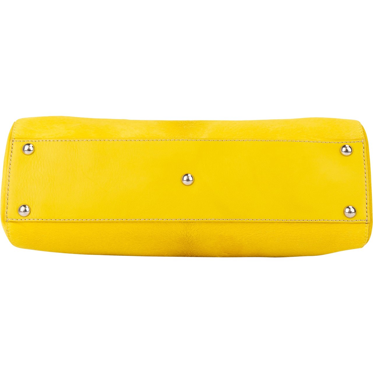 Fendi Fendi Yellow Pony Hair Peekaboo Handbag Geel
