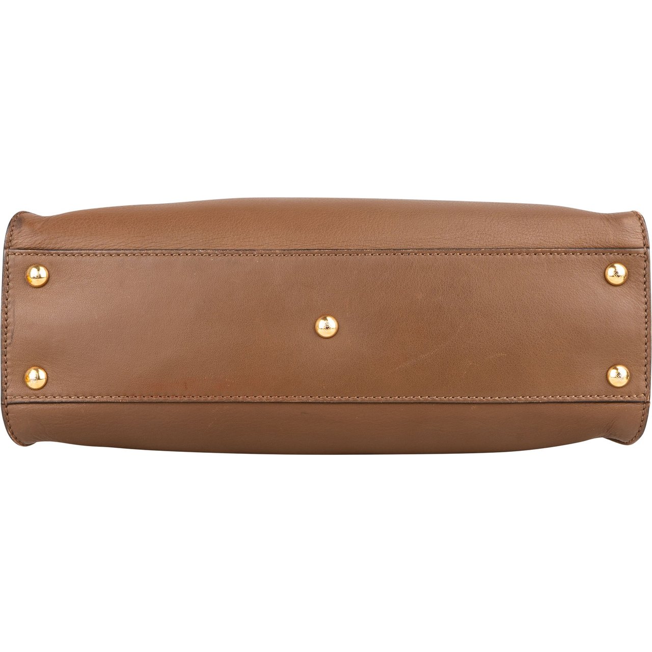 Fendi Fendi Brown Leather Peekaboo Handbag Bruin