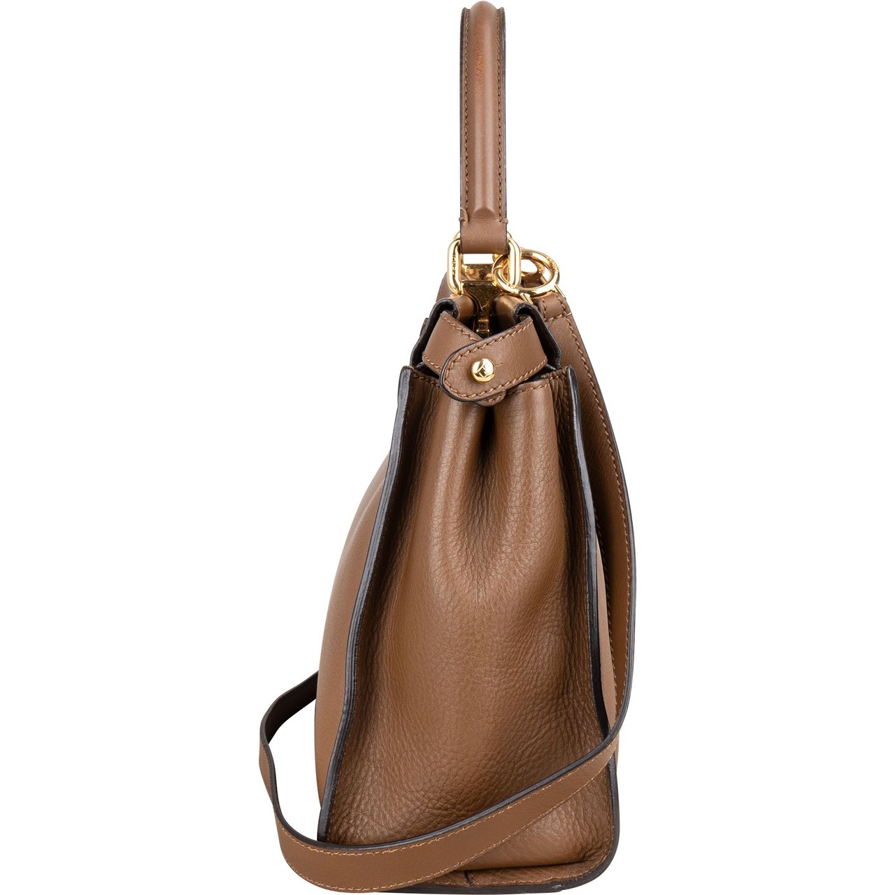 Fendi Fendi Brown Leather Peekaboo Handbag Bruin