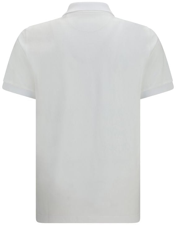 Fendi White Cotton Polo Shirt Wit