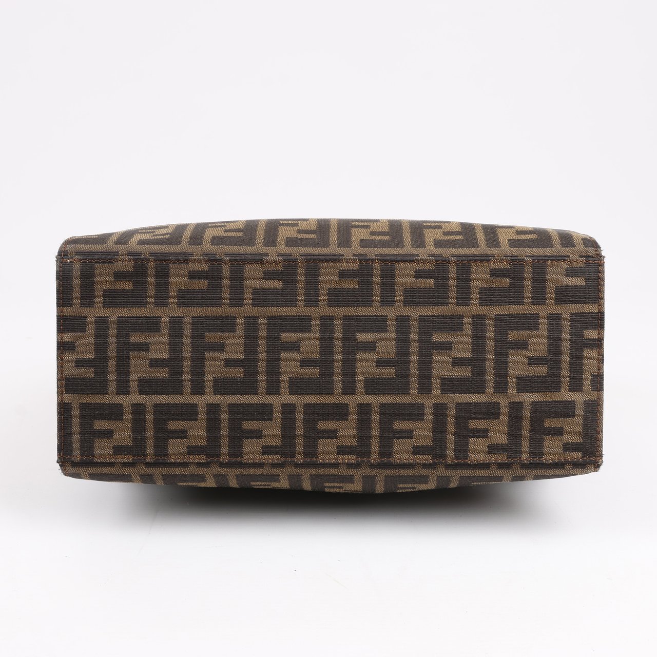 Fendi FENDI Zucchino Mamma Bucket Canvas & Leather Shoulder Bag in Brown Bruin