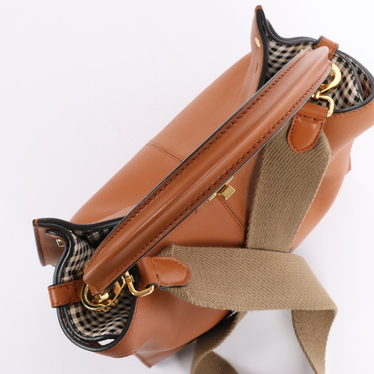 Fendi Fendi Peek-a-boo X-light Leather 2 Way Shoulder Bag in Brown Bruin