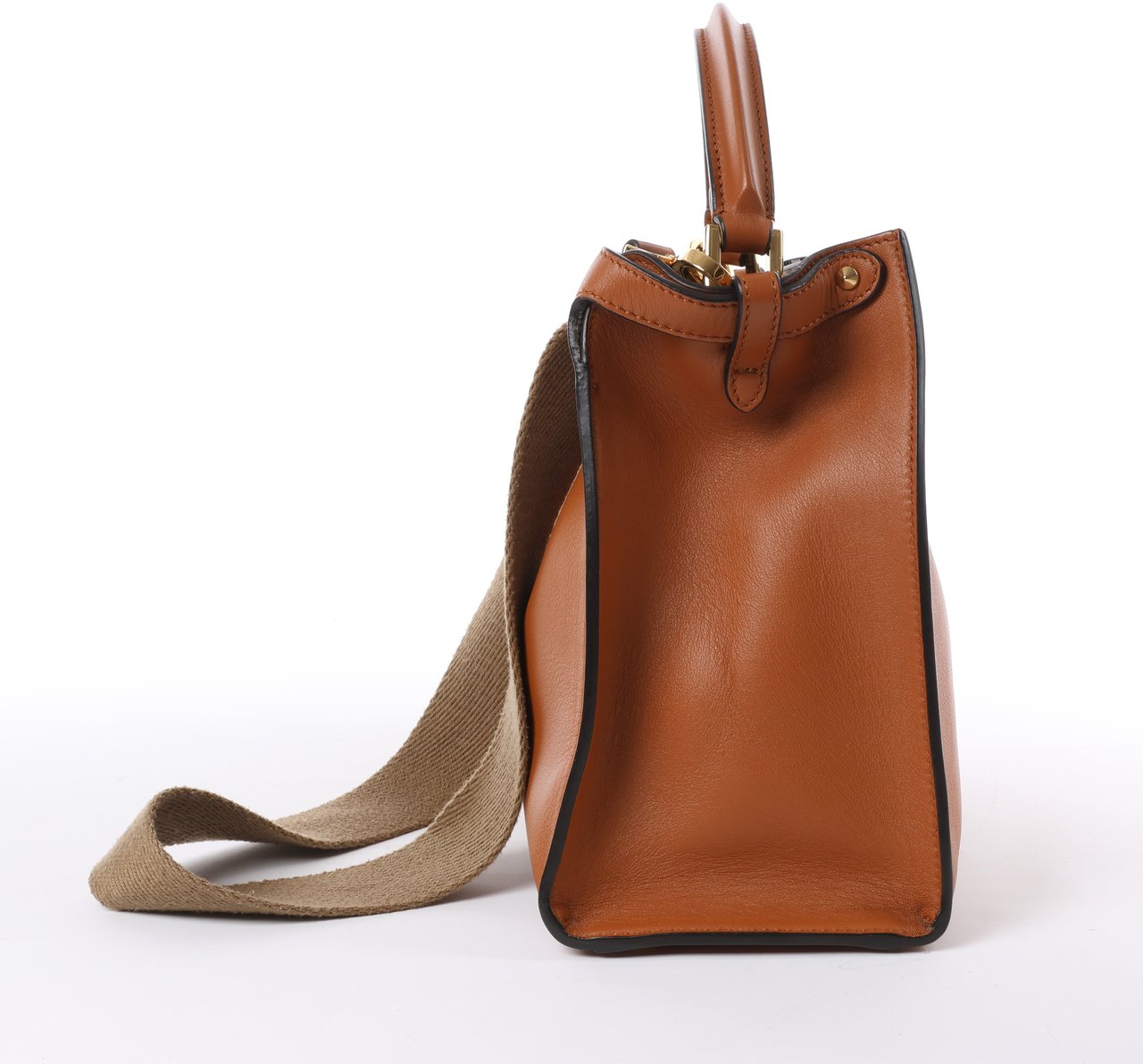 Fendi Fendi Peek-a-boo X-light Leather 2 Way Shoulder Bag in Brown Bruin