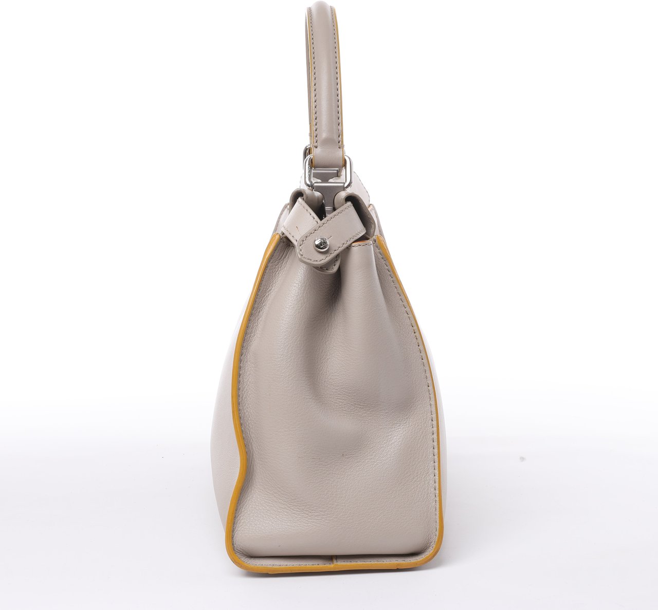 Fendi Fendi Peekaboo Regular Leather 2Way Handbag in Gray Grijs