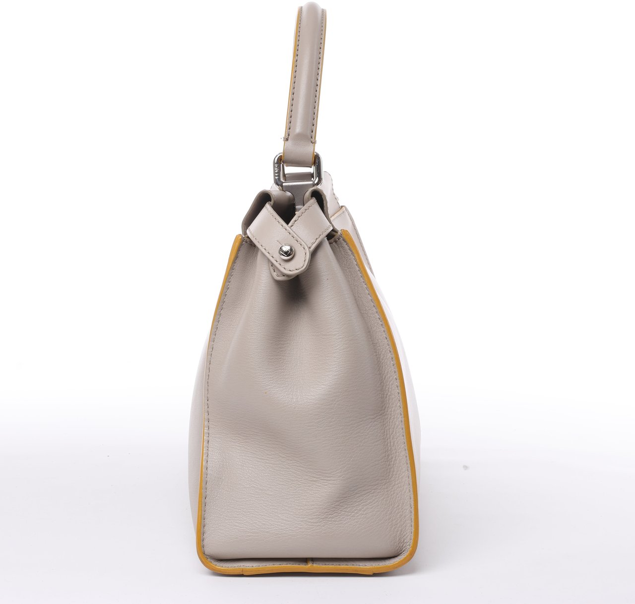 Fendi Fendi Peekaboo Regular Leather 2Way Handbag in Gray Grijs