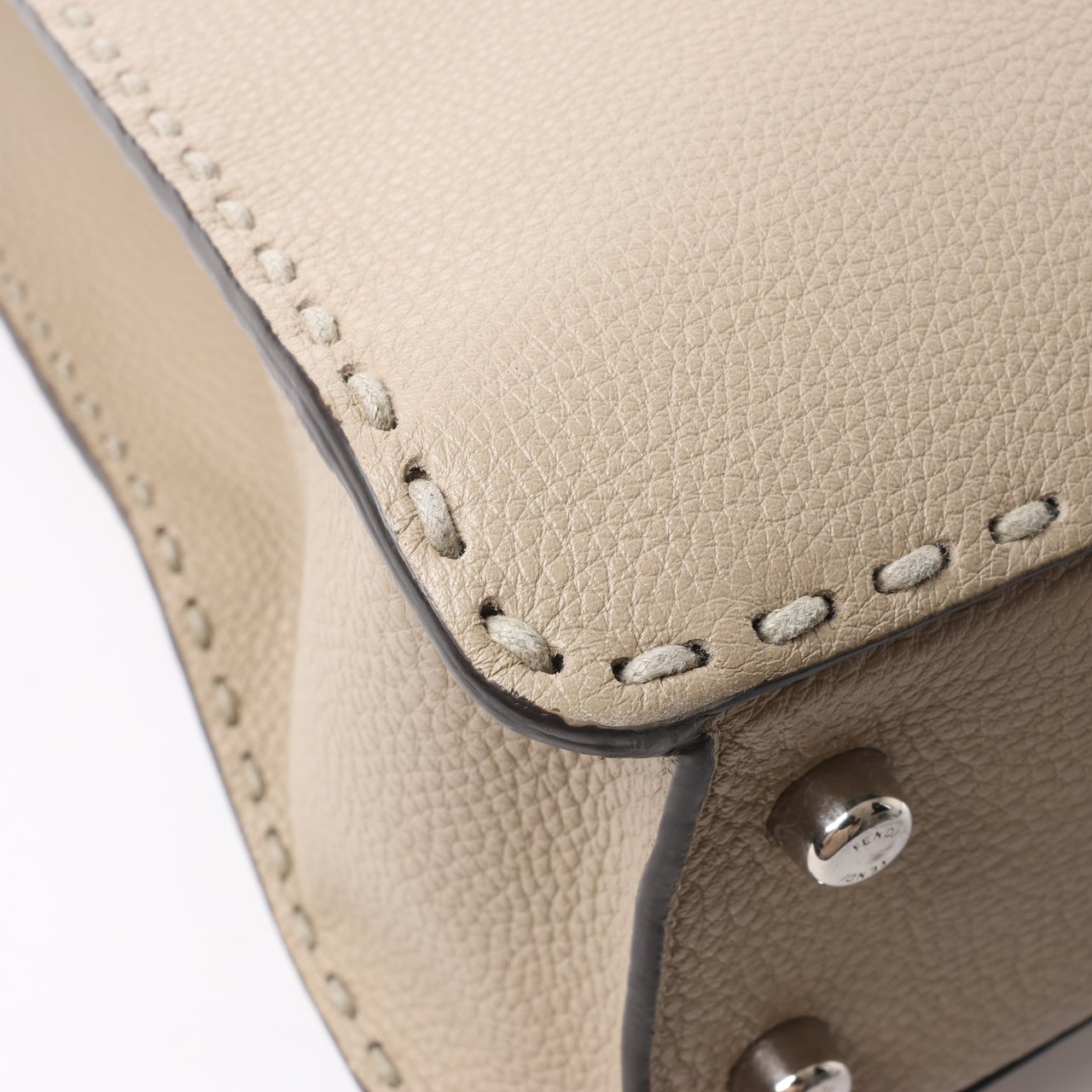 Fendi Fendi Peek-a-boo X-light  ICU Co., Ltd. Leather Handbag in Beige 7VA528 Beige