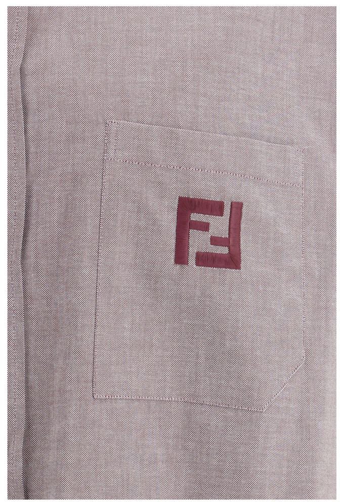 Fendi Bordeaux Cotton Shirt Maroon