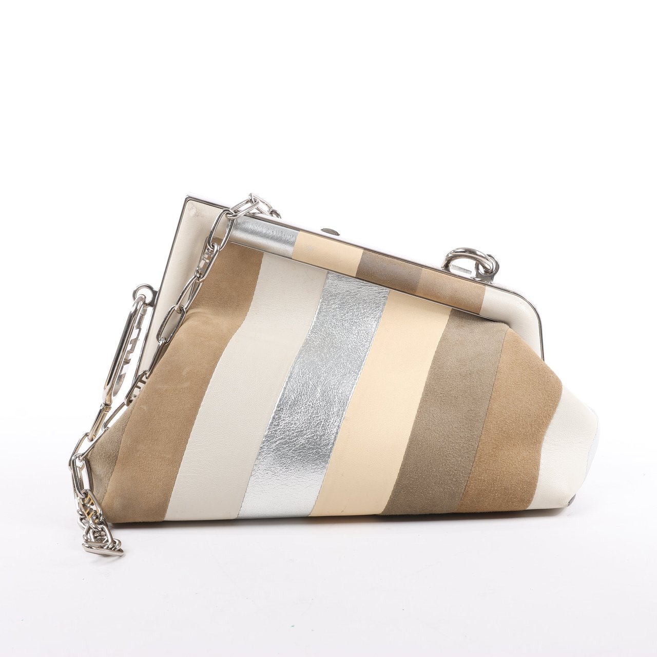 Fendi FENDI First Leather x Suede Shoulder bag in Beige 8BP129 Beige