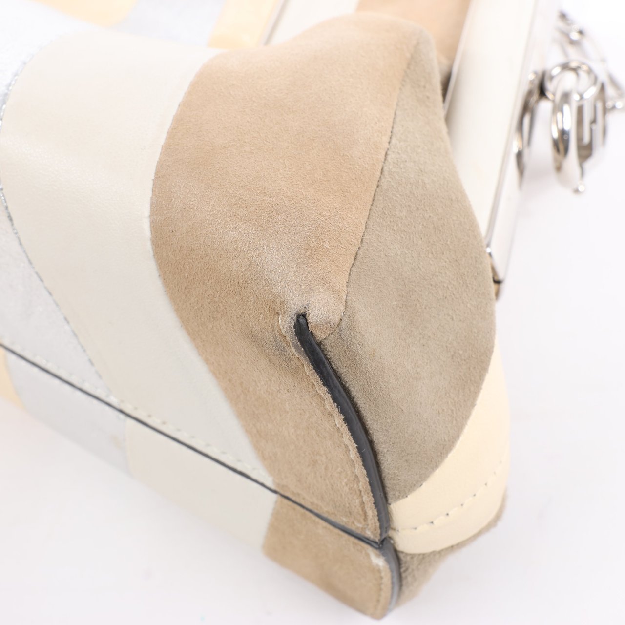 Fendi FENDI First Leather x Suede Shoulder bag in Beige 8BP129 Beige