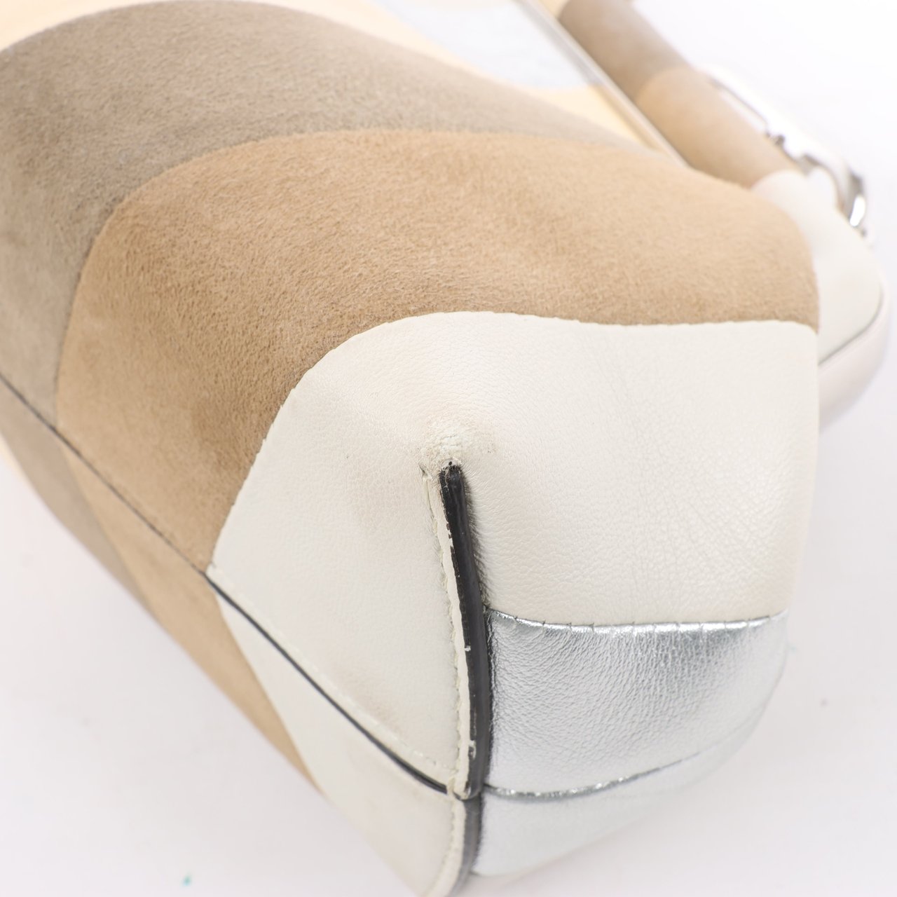 Fendi FENDI First Leather x Suede Shoulder bag in Beige 8BP129 Beige