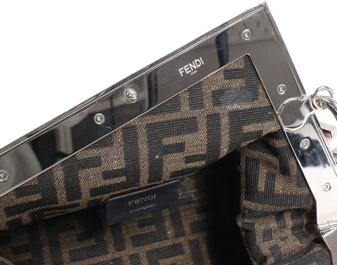 Fendi FENDI First Leather x Suede Shoulder bag in Beige 8BP129 Beige