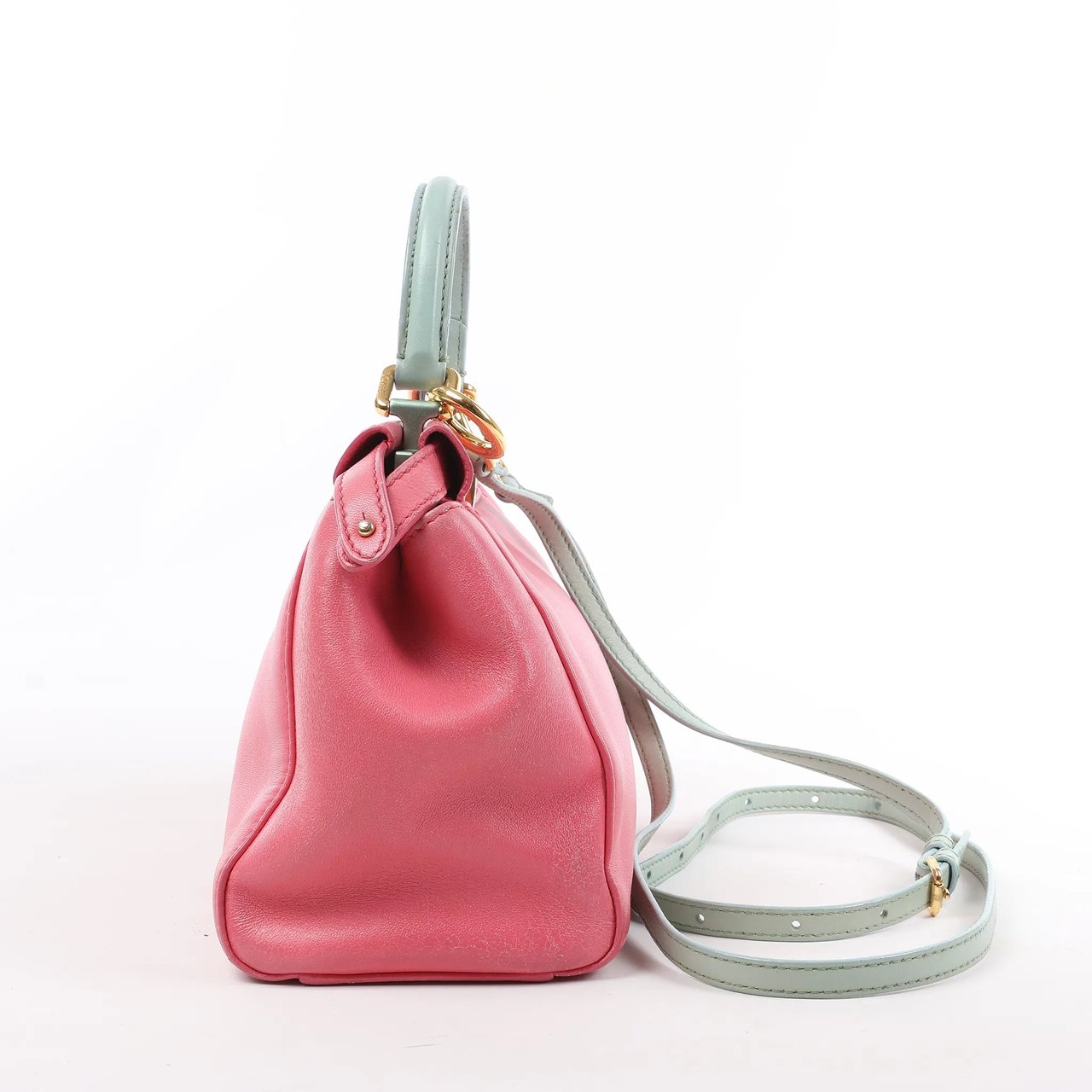 Fendi Fendi Peekaboo Mini Leather 2Way Handbag in Pink Divers
