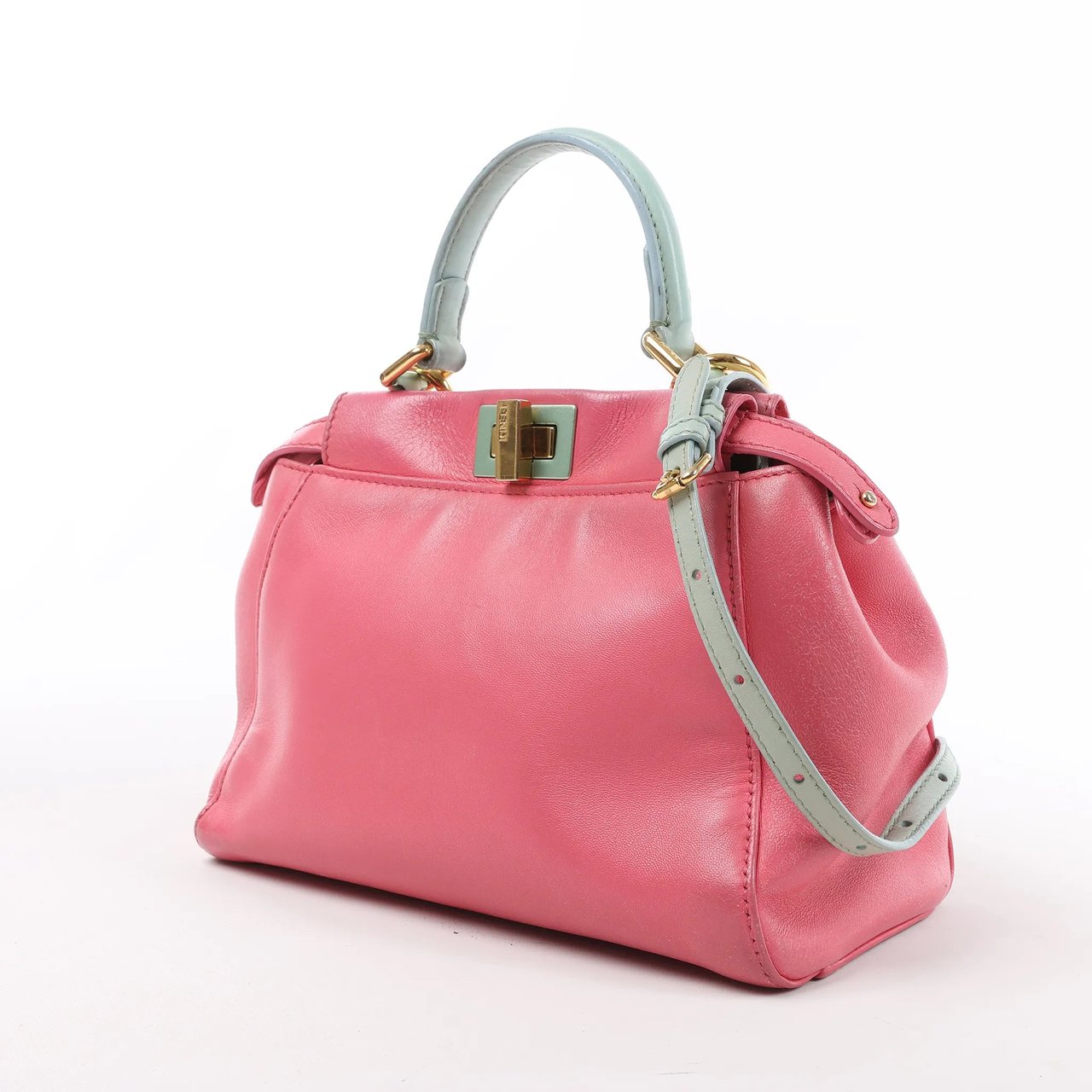Fendi Fendi Peekaboo Mini Leather 2Way Handbag in Pink Divers