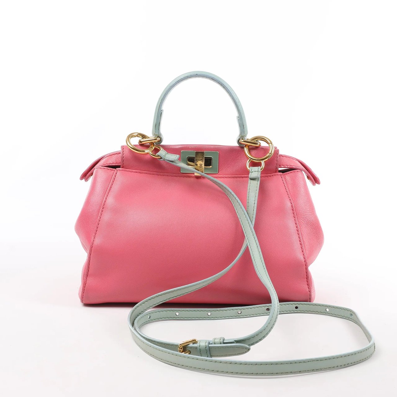 Fendi Fendi Peekaboo Mini Leather 2Way Handbag in Pink Divers
