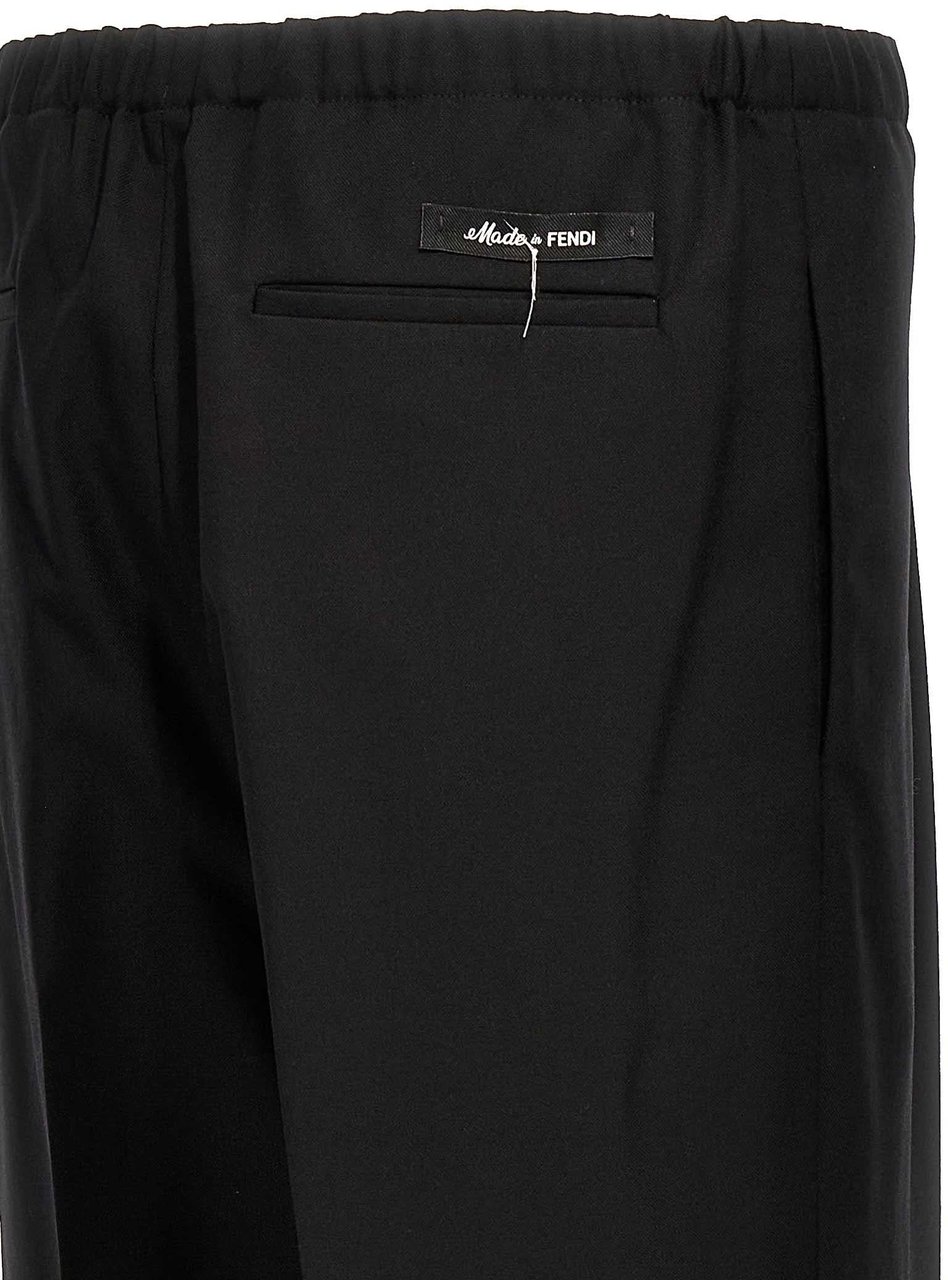 Fendi Black Virgin Wool Dress Pants Zwart