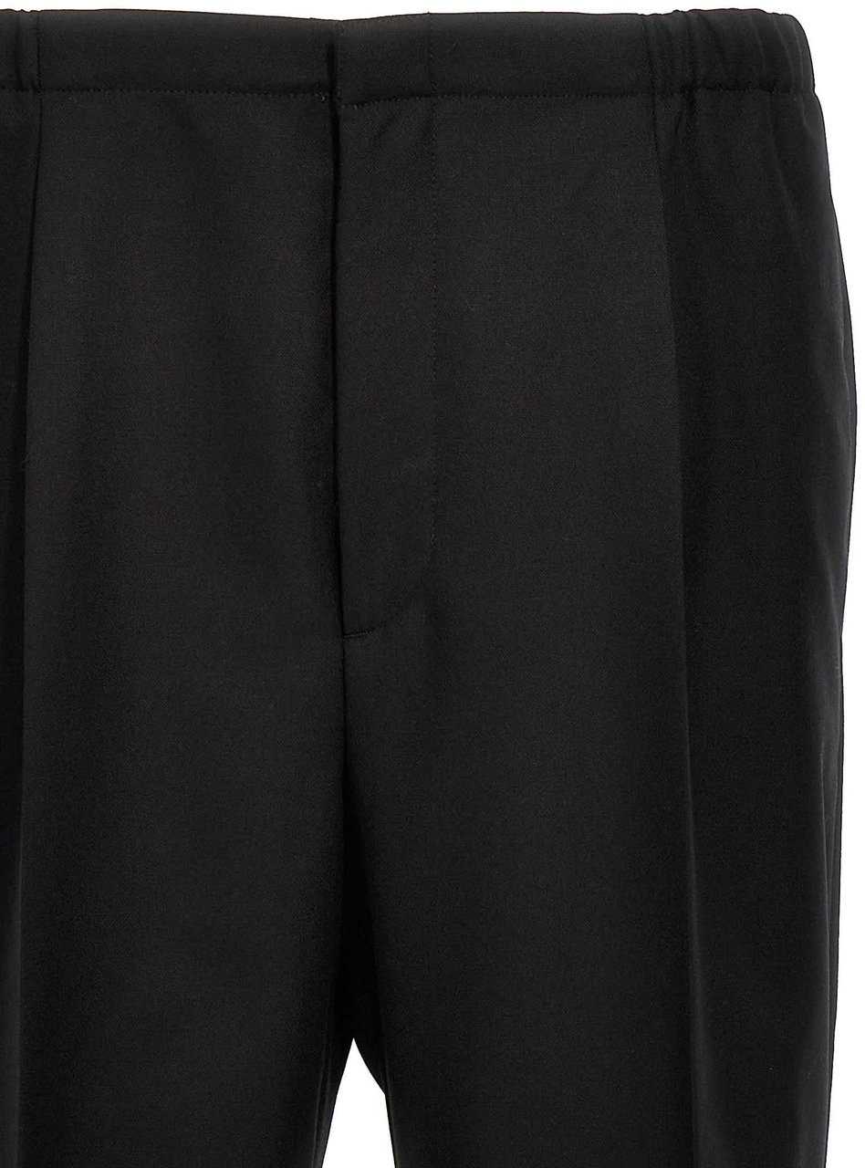 Fendi Black Virgin Wool Dress Pants Zwart