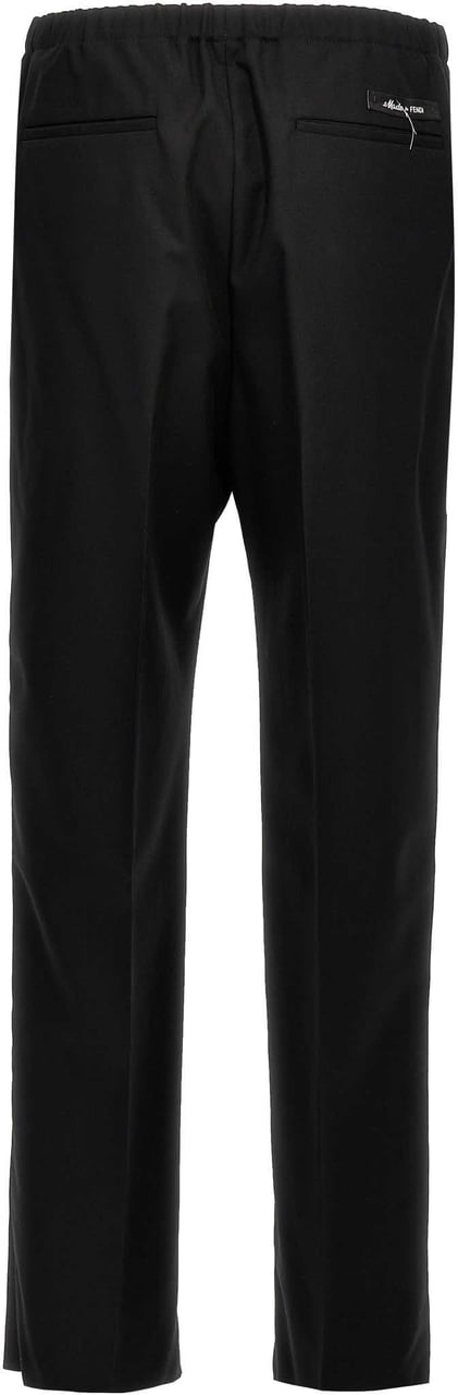 Fendi Black Virgin Wool Dress Pants Zwart