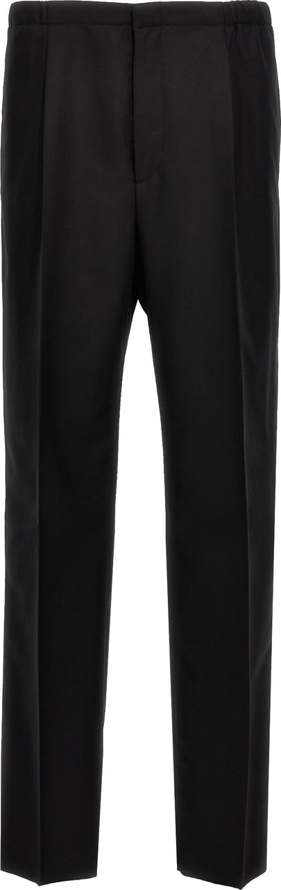 Fendi Black Virgin Wool Dress Pants Zwart